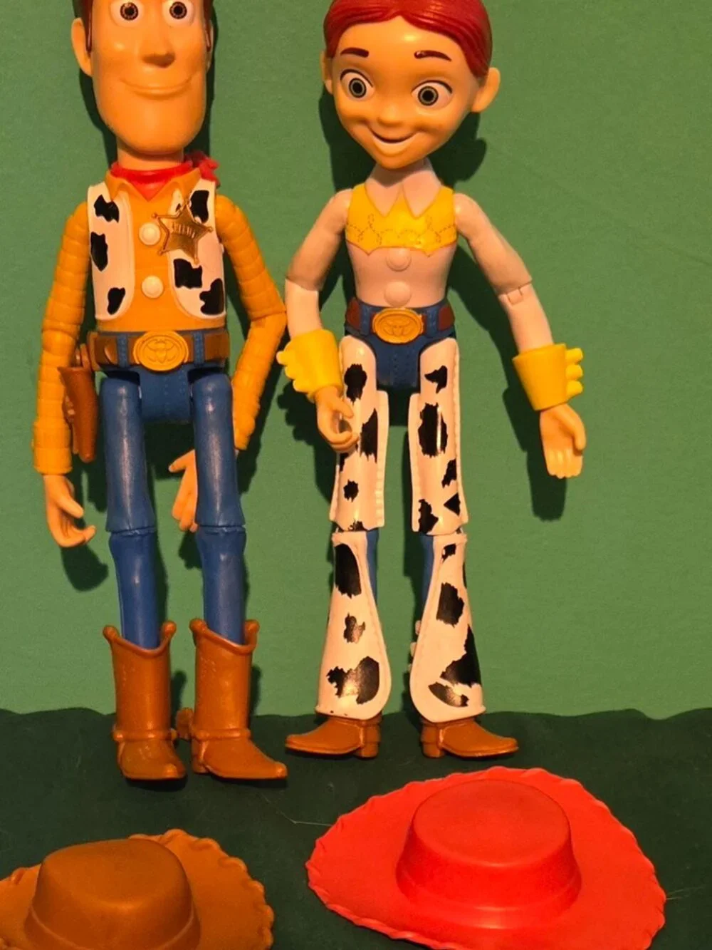 2017 Toy Story Sheriff Woody & Jessie Action Figures W/Hats Poseable Dolls 9.5